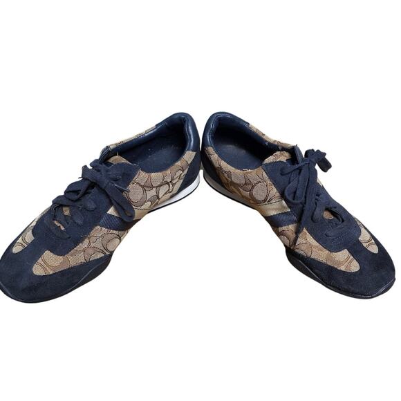 COACH Kelson Signature Jacquard Sneakers Khaki  Luxury Designer Style fit like 9 - Picture 1 of 9